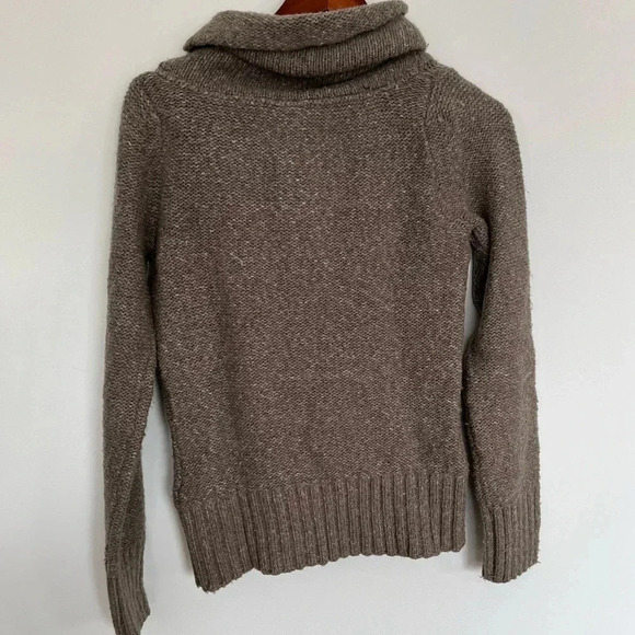 Twik Tan Asymmetric Fringe Collar Sweater Cozy Textured Knit Size S - Picture 6 of 7